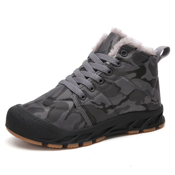 Winter Children's Cotton Shoes Waterproof Plus Velvet Thick Snow Boots Medium And Large Children's Cold Proof High Top Sports Shoes_vogvips.com
