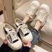 Low-top Canvas Women, Thick-soled, Petite, 2025 Spring New Versatile Student Chunky Sneakers, White Shoes For Women_vogvips.com