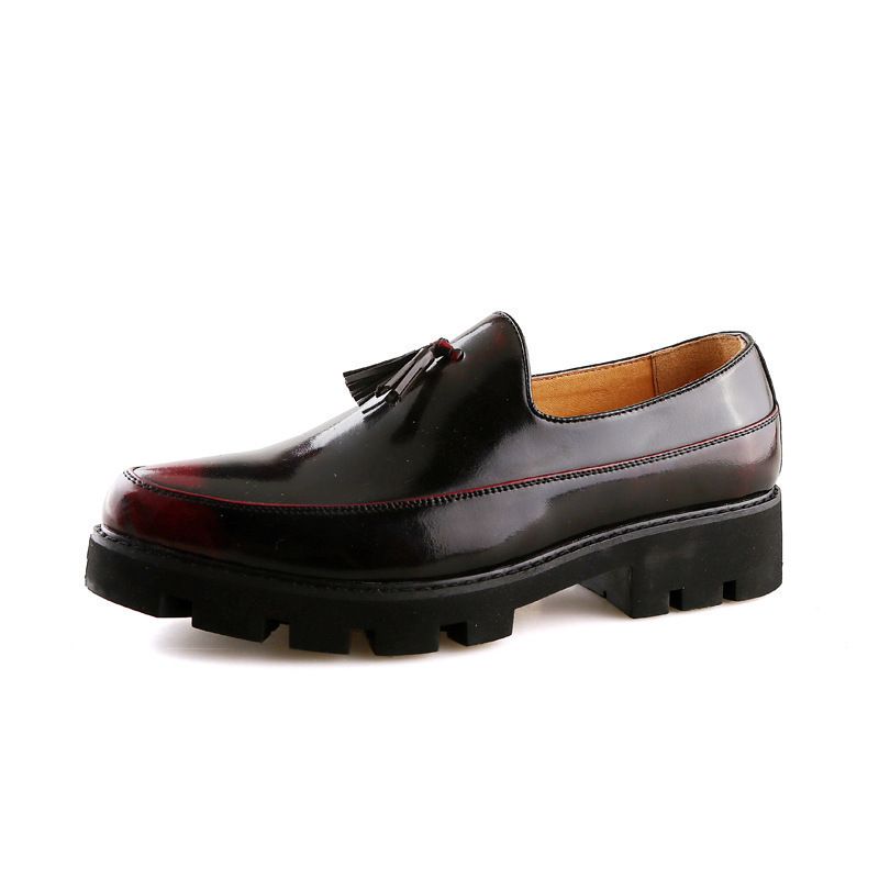 The Autumn New Feet Set Trendy Korean Edition Pointed Business Rest Thick Sole Small Leather Men's Shoes_vogvips.com