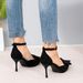 2026 Summer New Thin Heel Single With One-Strap Buckle, Hollow Pointed Toe High Heels, Fashion Bowknot Women's Shoes_vogvips.com