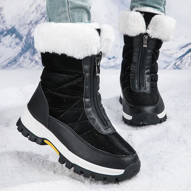Winter Snow Boots Women Waterproof Suede Warm Plush NonSlip Rubber Skiing Hiking Shoes Stylish Winter Essential Causal Shoes_vogvips.com