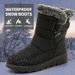 Ladies' warm snow boots, thick soled winter snow Velcro waterproof boots, casual women's shoes_vogvips.com