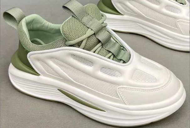 Summer Platform Daddy With A Pair Of Breathable Mesh Athleisure Men's Little White Hipster Shoes_vogvips.com