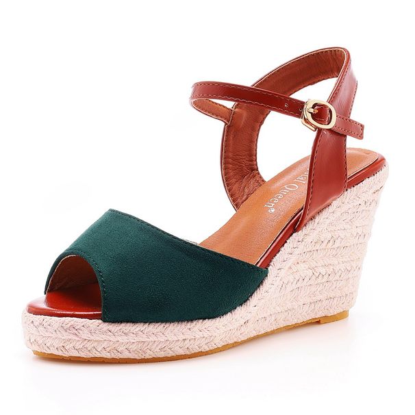 Women’s Shoes Fashion Mary Jane Fish Mouth Wedge Sandals Round Head Waterproof Platform Rope Wedge Sandals Women_vogvips.com