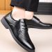 Men's Breathable Perforated Leather Sandals - Comfortable & Durable Black Business Casual Shoes For Summer_vogvips.com