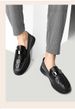 Embossed Crocodile Pattern Beanie Shoes Casual Men's Leather Shoes Genuine Leather Platform Men's Shoes_vogvips.com