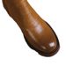 Autumn Brown Short For Women With Chunky British Style Side Zipper High Heels, Color Polished Round Toe Martin Boots_vogvips.com