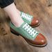 Euro Step Brogue Business Leather Shoes For Men Korean Style Trendy Breathable Hair Stylist Lace-up Casual Loafers Men's Youth_vogvips.com