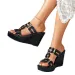 Sandals Women Summer Wedges Slides Slippers Breathable Party Slip Waterproof Pool Luxury Shoes_vogvips.com