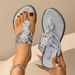 Woman's Sandal Fashionable Flip Flops Rhinestones High-end Clip On Large Size Flat Slippers Summer Sandals_vogvips.com