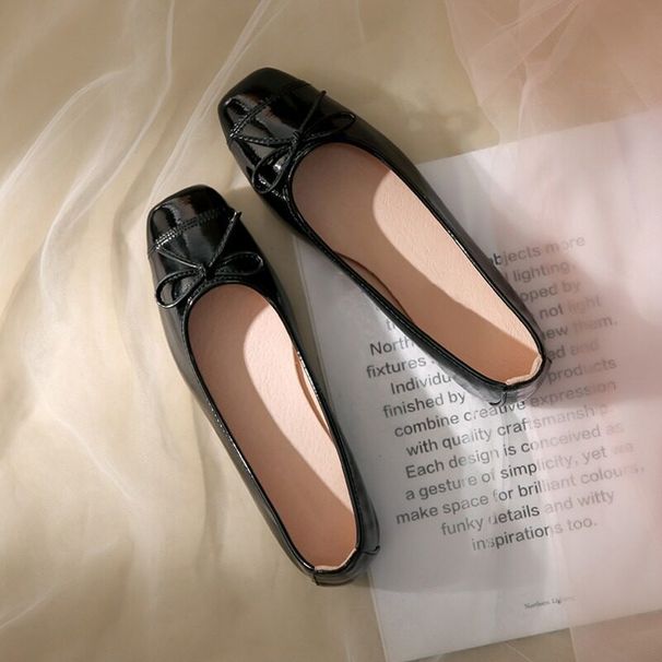 First Encounter Bowknot Flat For Women, Summer And Autumn 2026 New French Style Nude Color All-Season Evening Shoes_vogvips.com
