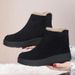 Winter New Short Boots With Fleece, Warm Thick Sole, Non-Slip Fashionable Versatile Women's Cotton Boots,_vogvips.com