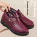 Women's Cotton Shoes Winter Ladies Middle Aged Mother Shoes One Step Women's Plus Velvet Thickened Comfortable Warm Snow Boots_vogvips.com