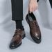New Fashion Men's British Black Business Casual Loafer Shoes Daily Driving Office Leather Shoes One Foot Pedal Lazy Brown Banquet Dress Wedding Men's_vogvips.com