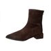 Women's Slimming Pointed Toe Mid Heel Martin Boots Suede Back Zipper Short Boots Plus Size Winter New Style_vogvips.com