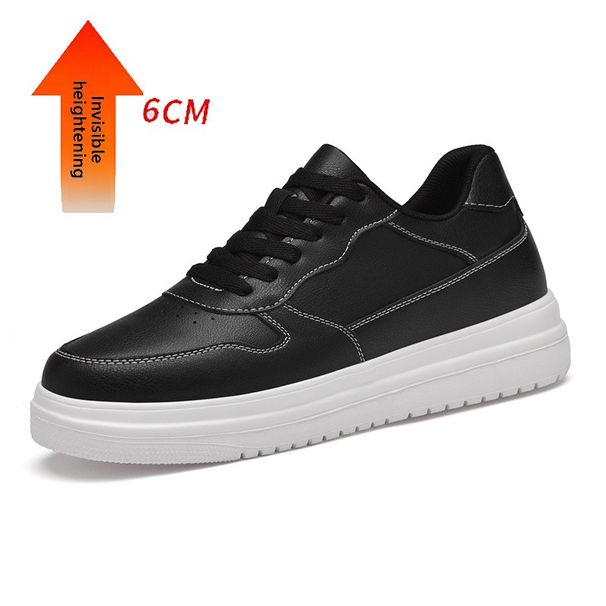 Invisible Inner Heightening Board Shoes Thick-soled Little White Shoes Muffin Shoes Low-top Cowhide Surface Sports Shoes Casual Shoes_vogvips.com