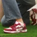 Unisex Red White Heart Graffiti Skate Sneakers Leather Upper For Street Style Daily Walking_vogvips.com