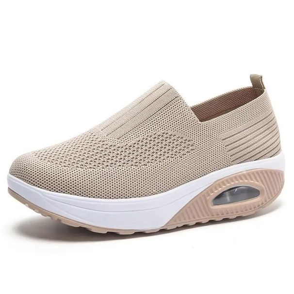 Summer Women Fashion Vulcanized Platform Solid Color Flat Shoes Casual Breathable Wedges Ladies Walking Sneakers_vogvips.com