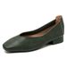 Square Toe Sing Shoes For Women, Chunky Heel, 2025 New Fairy Sty, Shallow Mid-Heel, Mom Size, Grandma Shoes,_vogvips.com