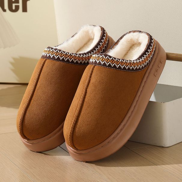 New Autumn Winter Lace Fashion For Men And Women Couples Indoor Outdoor Warm Cotton Slippers_vogvips.com