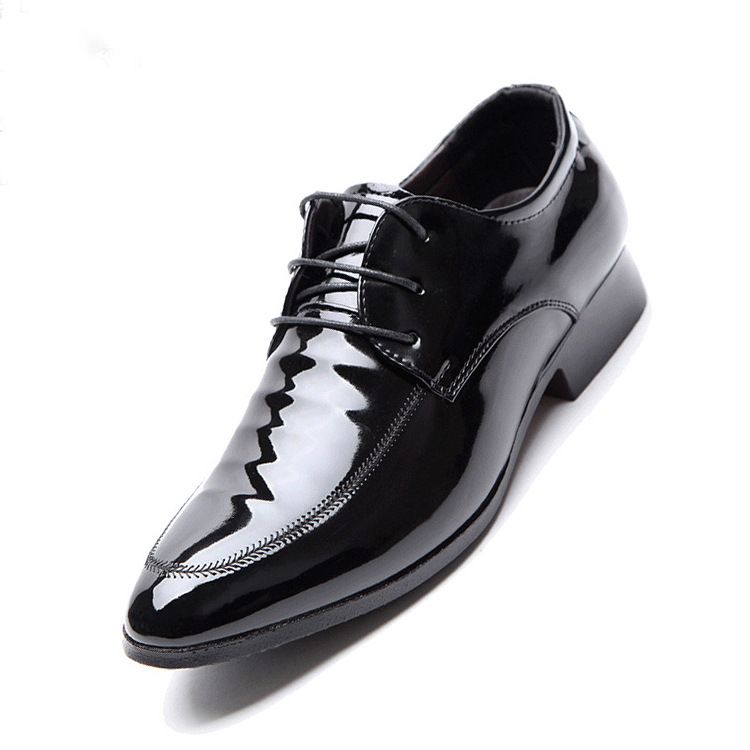 Men's Business Formal Dress Shoes - Shiny Oxford Lace-Up Shoes For Office & Casual Wear - Breathable & Cushioned Sole (Black, Sizes 38-44)_vogvips.com