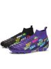 Soccer Cleats High Top Training Youth Football Shoes Kids Football Shoes Black_vogvips.com