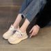 Korean Version Of 2025 Autumn New Instagram Color Blocking Forrest Gump Shoes, Women's Trend Thick Soles, Mesh Mesh,_vogvips.com