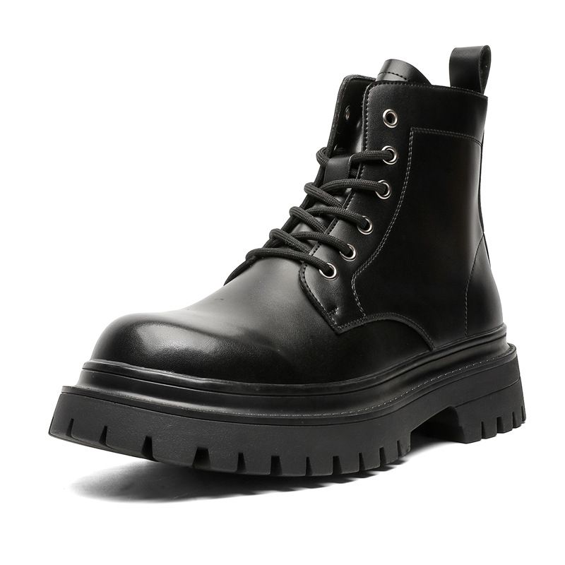 Lace-up Retro Tooling Boots Thick-soled Heightening Short Boots Martin Boots Men_vogvips.com