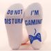 Mid-tube socks soles letter non-slip glue creative casual sports socks game socks_vogvips.com
