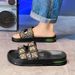 Men, With Air Cushion For Outdoor Wear And A Sense Of . One Line Drag, Beach Anti Slip, Cool Slippers. Slippers_vogvips.com