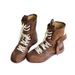 Women Boxing Boots Cowhide Version~Flat Inner Height Increasing Martin For Women 2025 New Boxing Suede Leather Lace-Up Short German_vogvips.com