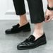 Large British Pointed Loafers 38-46 Tassel Hooded For Men's Business Casual Leather Shoes_vogvips.com