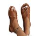 Women's Slippers New Plus Size Shoes With Cross Flat Sandals, Women's Style Wide Strap Open Toe Beach Slippers_vogvips.com