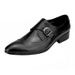 Fashio Europea British Youg Me's Formal Korea Style Tredy Busiess Buckle Slip-O Poited Toe Leather Shoes For_vogvips.com