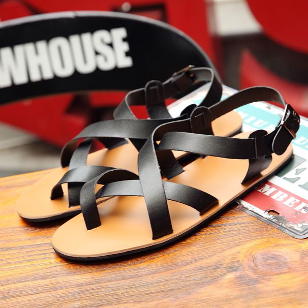 Summer Leather Sandals, Casual Flip Flops, Men's Clothing, Beach Youth Trend_vogvips.com
