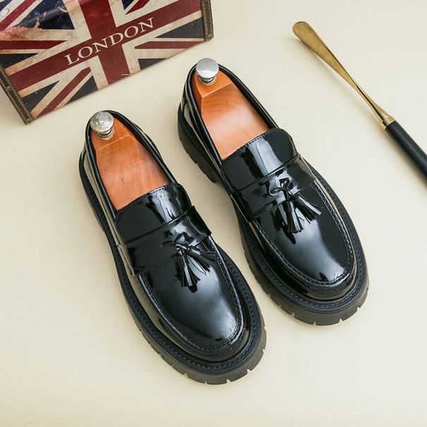 New Fashion Genuine Leather Tassel Business Casual Loafer Shoes For Men Black Business Formal Leather Shoes For Daily Office Casual Men's Shoes For Dr_vogvips.com