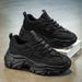 Spring New Breathable Mesh Men's Trend Versatile Small White Thick Soled Sports Shoes, Casual Dad Shoes_vogvips.com