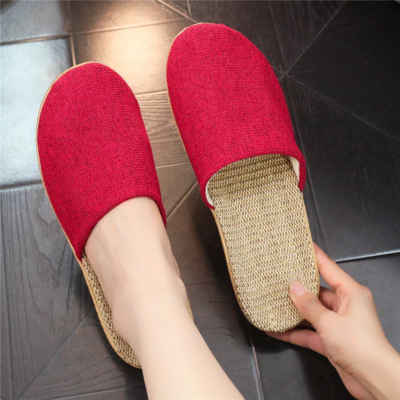 Linen Slippers, Breathable And Sweat Absorbent EVA Soft Sole, Quiet For Men And Women, Perfect For Summer Use._vogvips.com