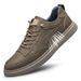 Men's Round Head Board Shoes Cowhide Surface Breathable Casual White Shoes Low-top Sports Shoes_vogvips.com