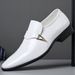 2023 Autumn New Men's Business Formal Leather British Style Pointed Toe Slip-On Single White Casual Shoes 5755_vogvips.com