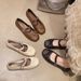 New French-style Retro Bowknot Mary Jane Flats Shallow Soles And Soft Bottoms, Suitable For Pairing With Skirts, Casual_vogvips.com