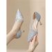 High Heels For Women Champagne Color Rhinestone Stiletto 2025 New Wedding Bride Shoes Sexy Shallow Mouth Elegant Pointed_vogvips.com