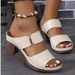 European And American Foreign Trade Large Size Open-Toe One-Strap High Slippers For Women, New Cross-Border Thick Heel_vogvips.com