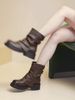 The New Maillard Pleated Trouser Boots For Women In The Autumn Of With Thick Soles_vogvips.com