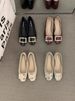Spring/Summer Elegant Single-Heel Leather Square-Toe Low-Cut Shoes Small Leather Shoes_vogvips.com