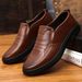 Euro Step Men's 2025 Autumn New Slip-On Casual Soft Sole Dad Flat Middle-Aged Leather Shoes_vogvips.com