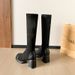 Genuine Leather New Over-the-Knee Pole Dance Without Pantyhose Stretch Suede Slim Boots Chunky High Heels_vogvips.com