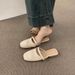 Breathable Woven Closed-Toe Half Slippers For Women, Summer Outdoor Wear, Comfortable Flat Slip-On Lazy Sandals_vogvips.com