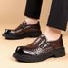Suitable For All Seasons Large Thick Sole Loafers Spring New Fashion Derby Business Leather Trendy Men's Shoes Height Increasing_vogvips.com
