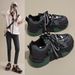 New Spring And Summer Daddy Women's Mesh Surface Increased Leather Thick Bottom Lightweight All-match Thin White Shoes_vogvips.com